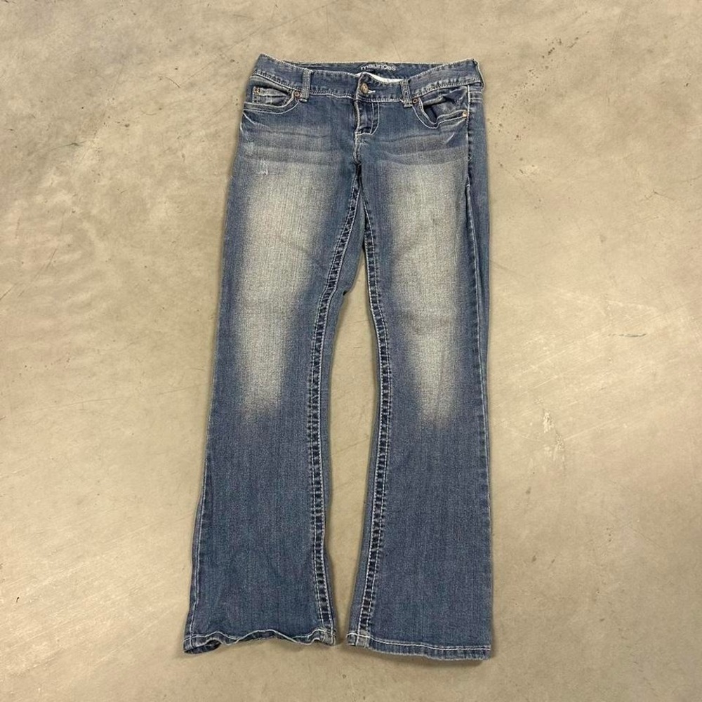 Y2K Dark Wash Flared Bootcut Wide Leg‎ Fall Essential Low Rise Woman's Jeans